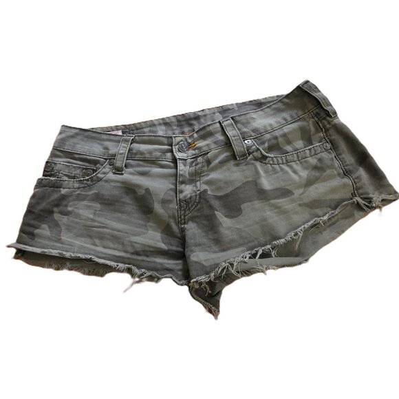 True Religion Jeans Bobby Camo Cut Off Shorts Deringer WNUG11Y33 - Picture 8 of 10